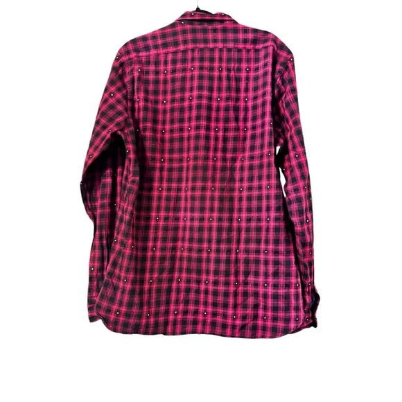 Scotch Soda Men's Red Black Plaid Long Sleeve Button Up Shirt Size XL - Picture 3 of 10